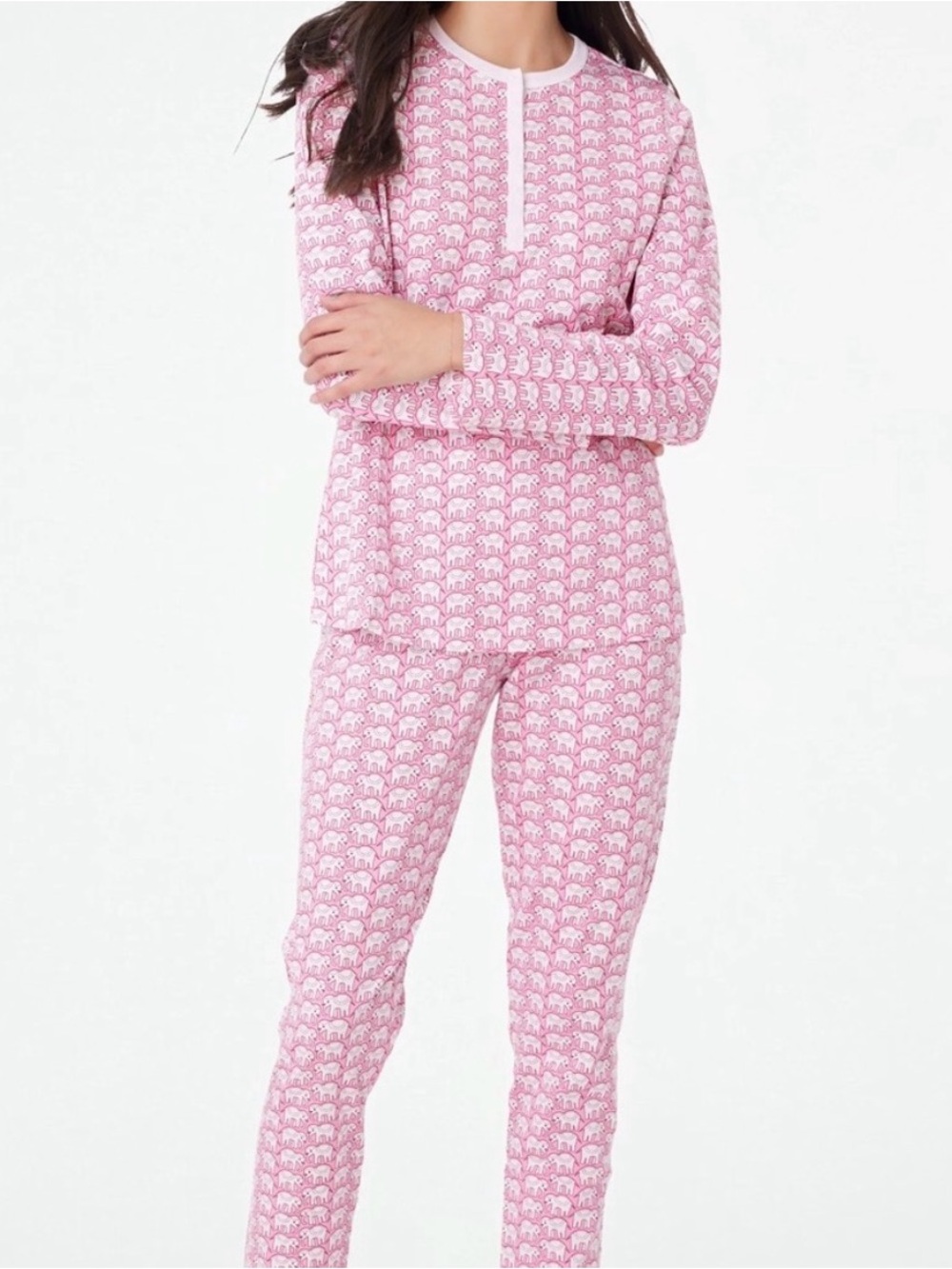 Roller Rabbit Pink Elephant Long Sleeve PJ Set XXS